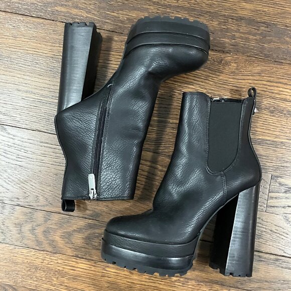 JLo Jennifer Lopez MARGY high platform black heeled bootie boots shoes 6/36.5 - Picture 8 of 10